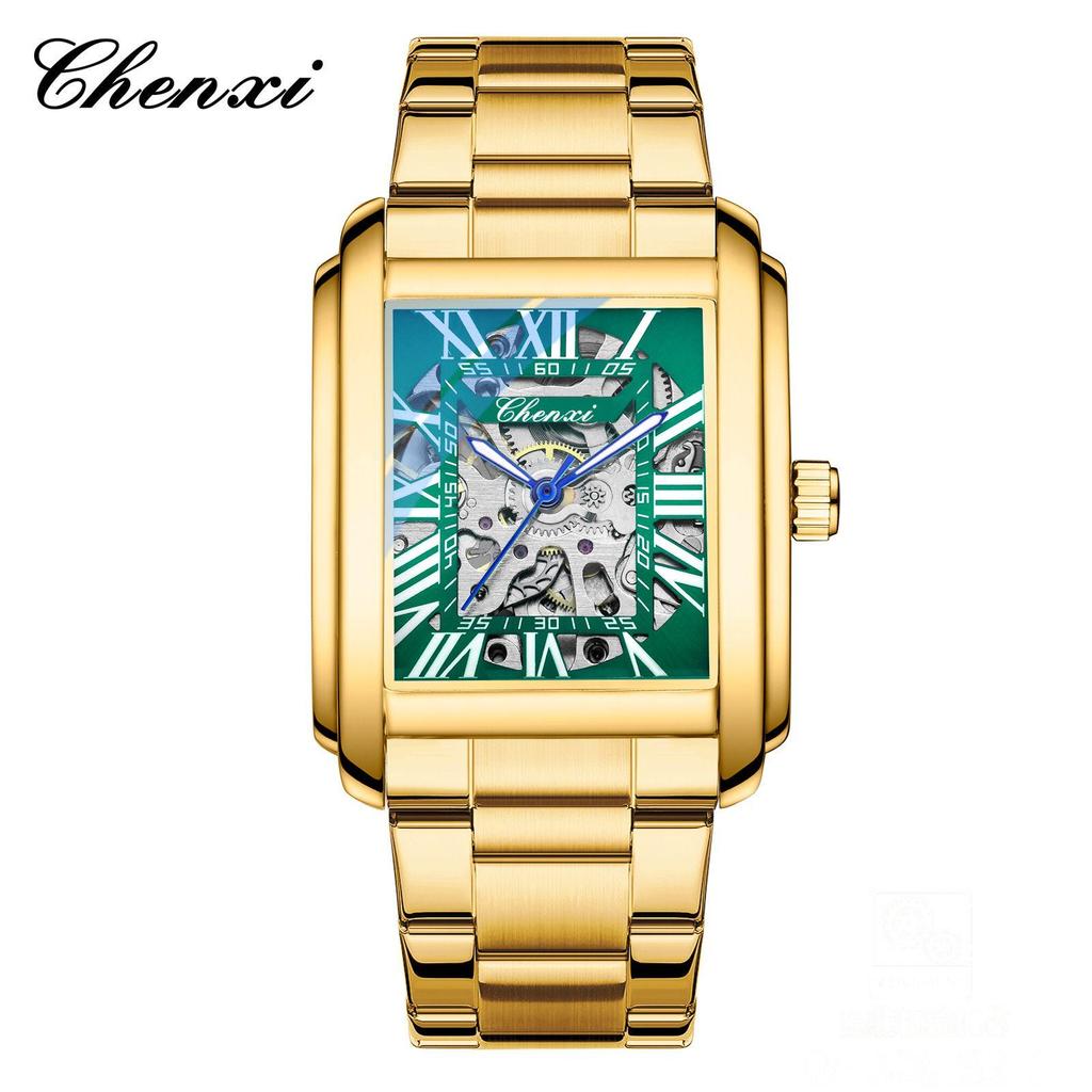 Chenxi Relógio Automático de Ouro de Luxo Masculino Business À Prova d'Água Esqueleto Tourbillon Mecânico de Pulso