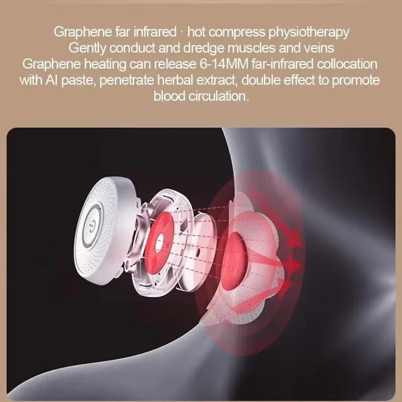 Electric Moxibustion Tool Smokeless Intelligent Quick Heat Professional 3 Gears Portable Massager Relieve Fatigue W/3 Heads