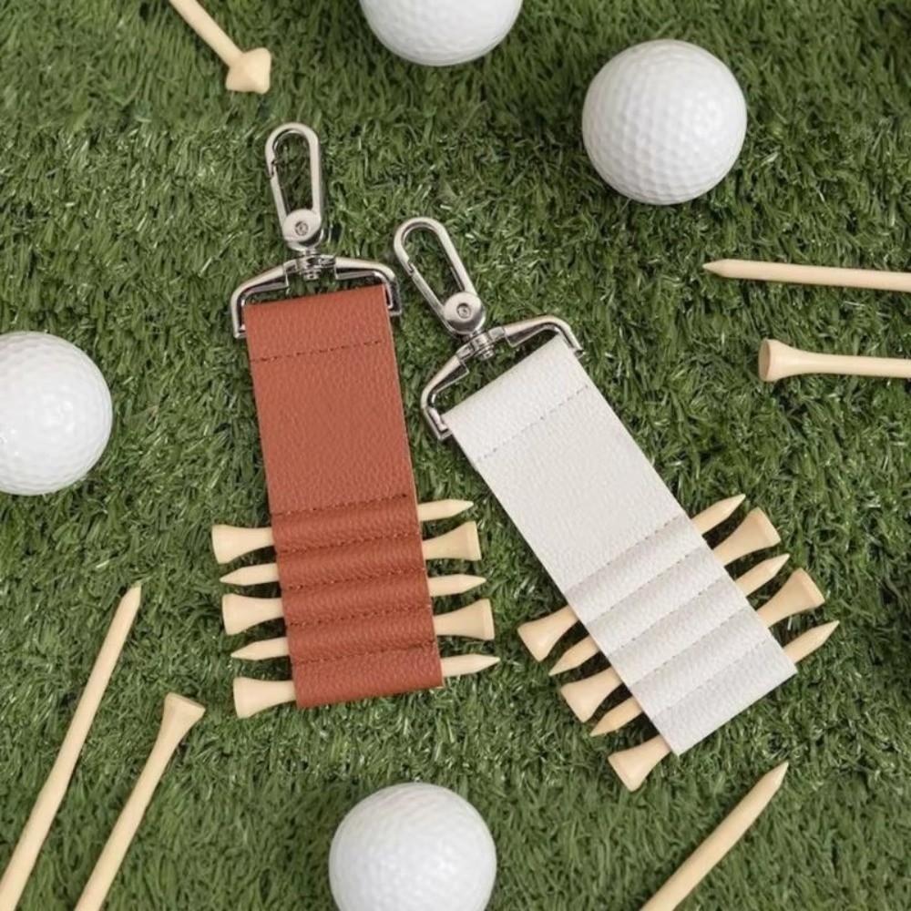 Anti-Loss Clip Golf Tee Holder PU Leather Outdoor Sports Gear Golf Tee Organizer Outdoor Sports