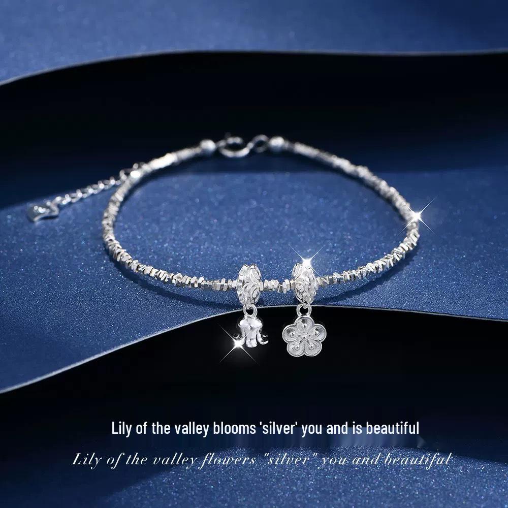 Zhongying Jewelry Silver Lily of the Valley Bracelet – Women's Elegant and Versatile Design