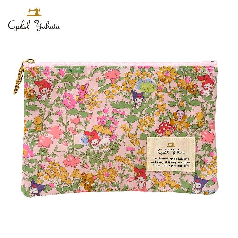 Sanrio Characters Liberty Fabrics Flat Pouch (Flower) NEW