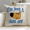 popular cartoon character Chill Guy Cushion Cover Soft  EasyWash Pillow Case  Versatile for Couch Bed Travel and Office