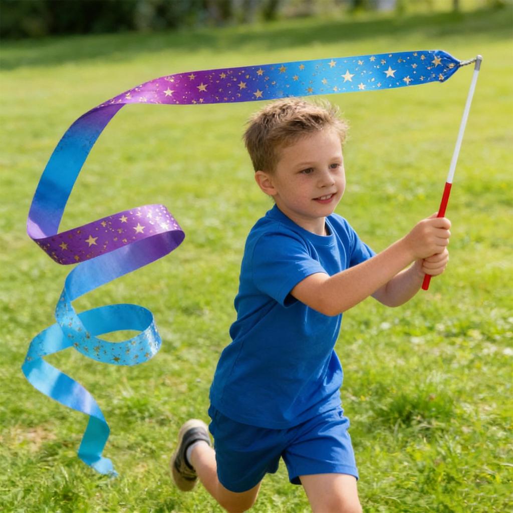Ribbon Dancing Wands Colorful Foldable Gradient Twirling Streamers Dance Twirling Sticks Party Favors for Parties Classrooms