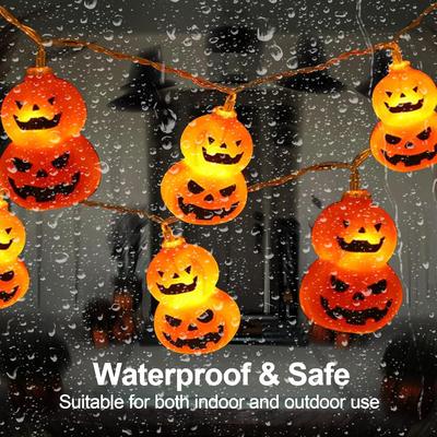 1pc 10/20LED Halloween Duoble Pumpkin String Light Battery Powered For Home Outdoor Porch Yard Garden Halloween Party Decoration