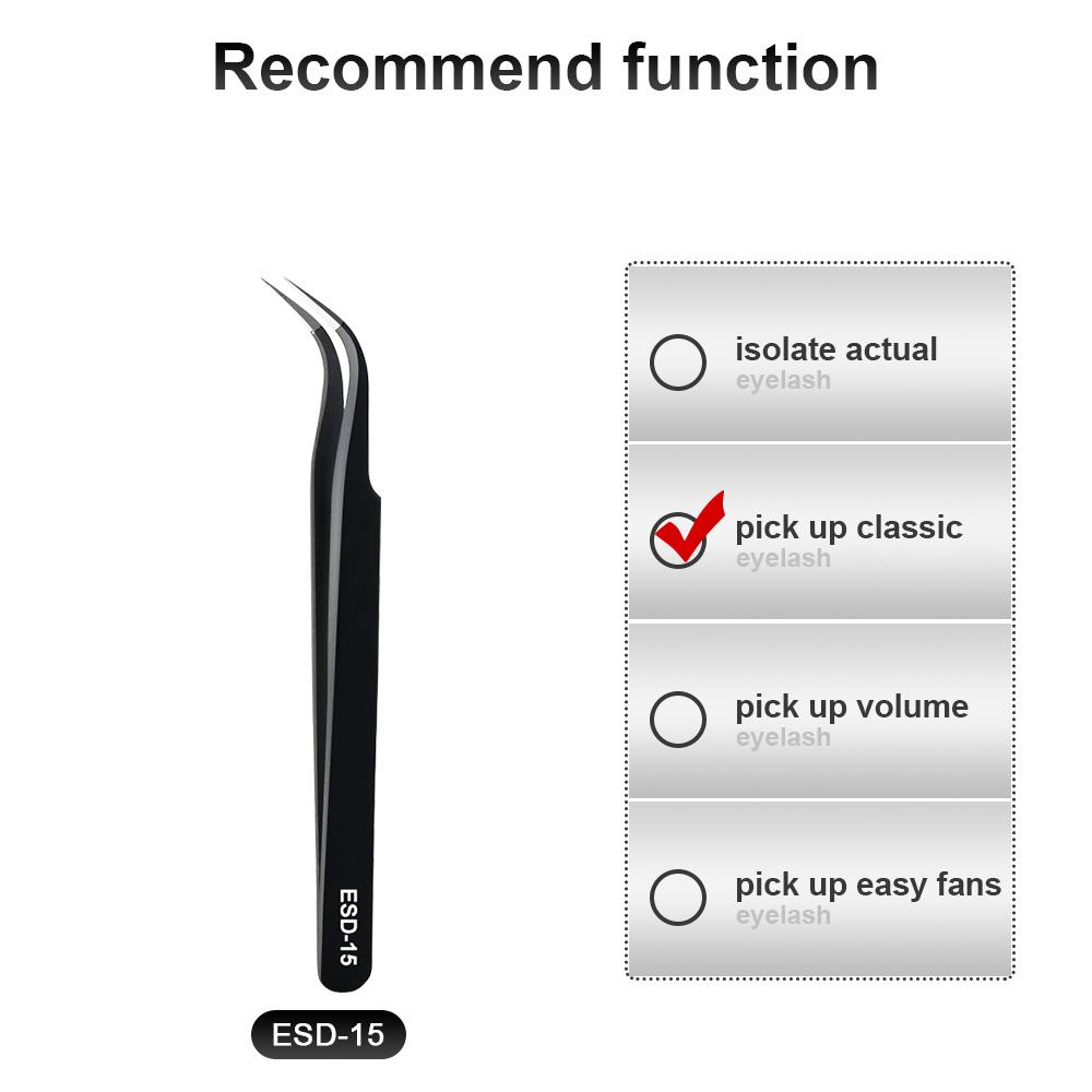 

1 шт. Пинцет для ресниц 6A-SA ESD Нержавеющая сталь Высокоточные антистатические изогнутые пинцеты для наращивания ресниц Инструмент для захвата ESD-15
