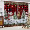 2pcs Christmas Snowman Christmas Tree Cartoon Printed Curtains Restaurant Bedroom New Year Decoration Curtains Children Gifts