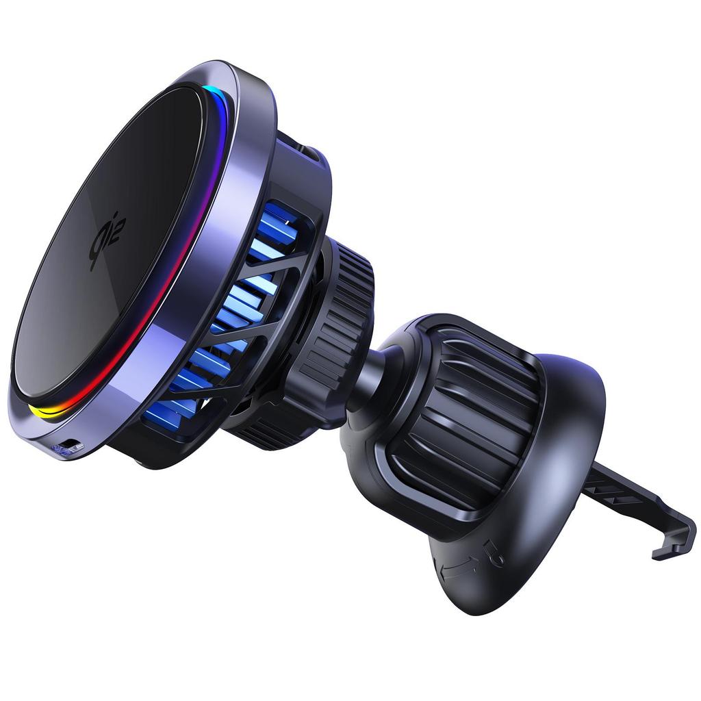 QI2 Magnetic Wireless Car Charger with LED Light and Fast Cooling