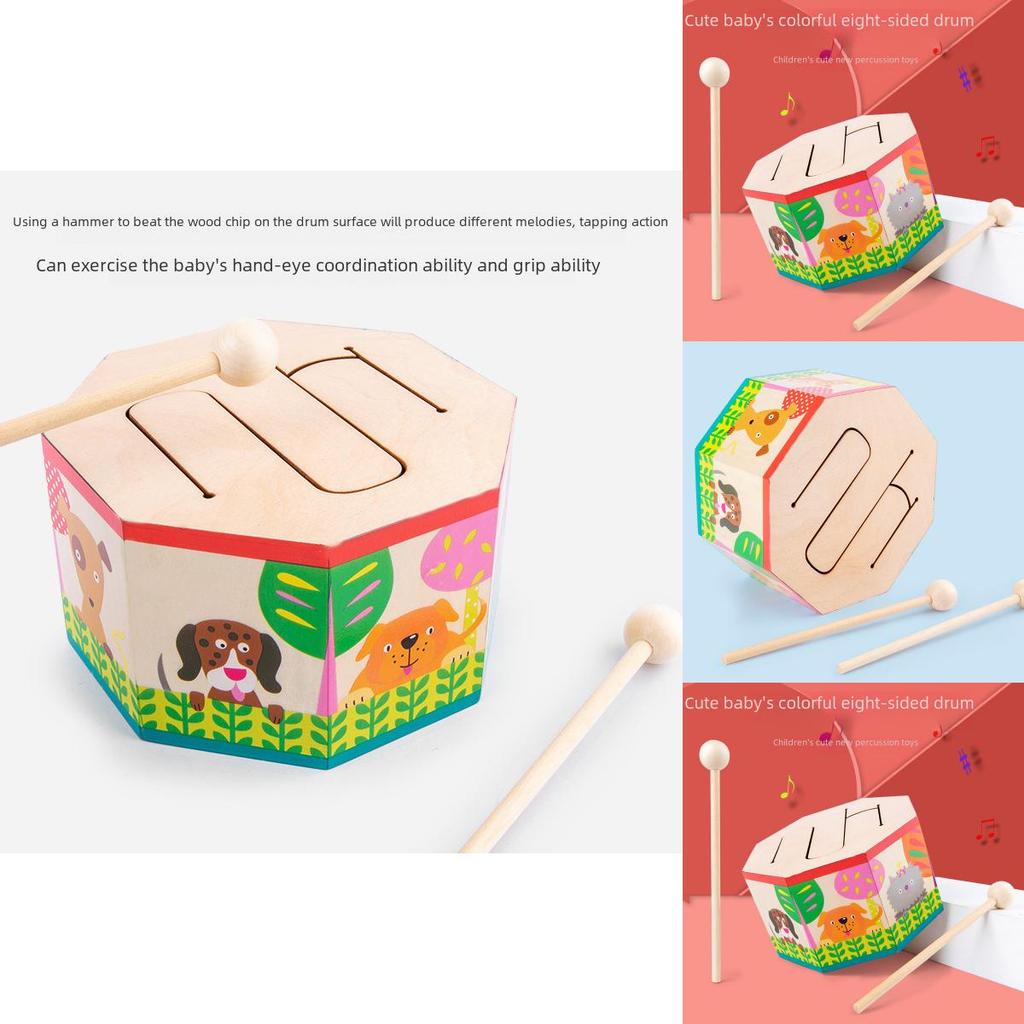 Wooden Octagonal Music Drum Toy For Kids With Sound And Early Education Play