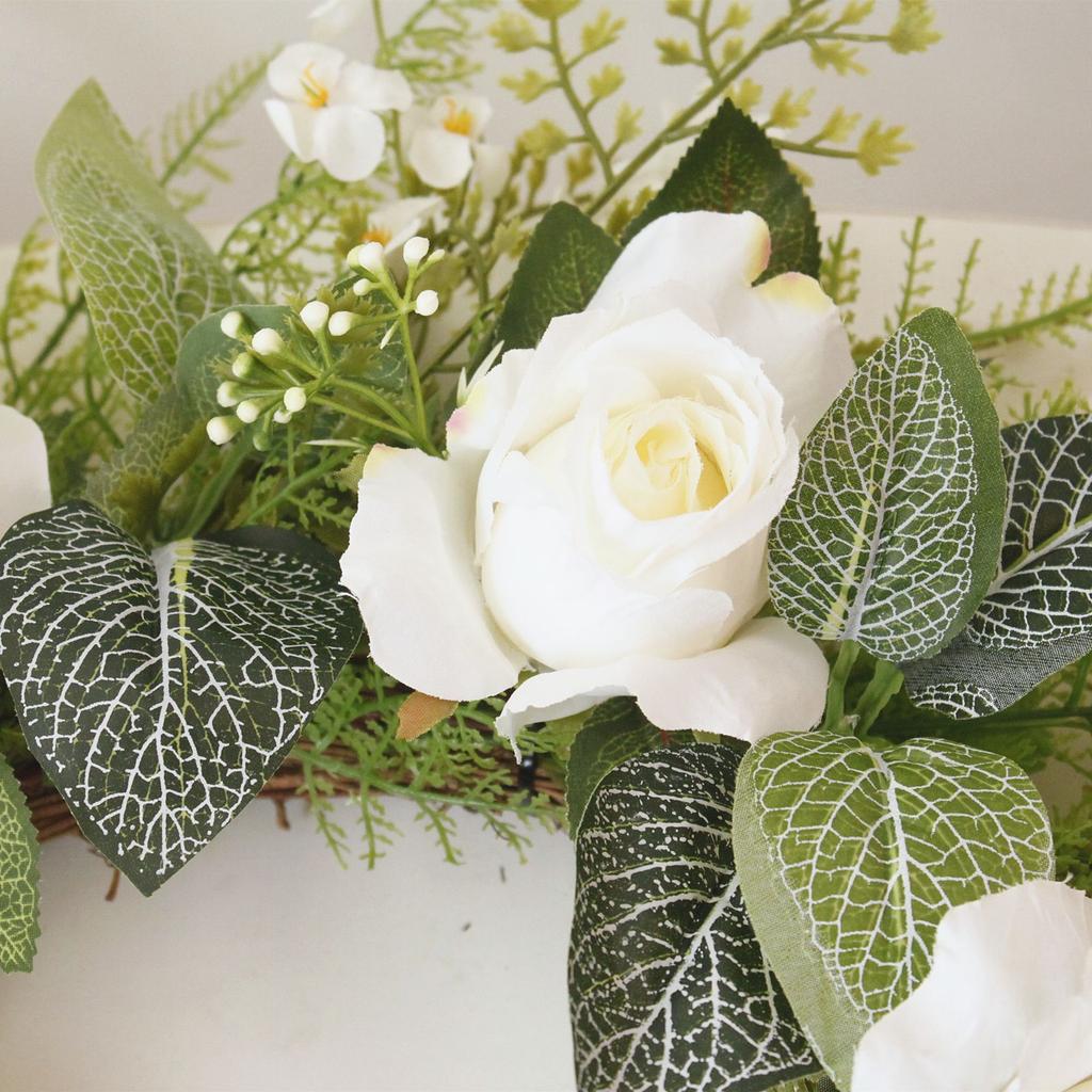 Artificial Wreath Silk Flower Plastic Rose Leaves Front Door Hanging Decor Multicolor 50cm OD