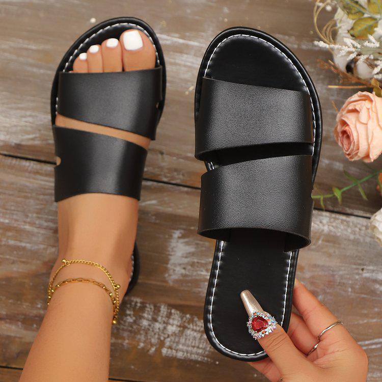 Trendy Women's Plus Size Round Toe Summer Slippers, Lightweight & Stylish for Outdoor Wear