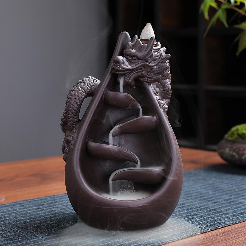 Zisha Backflow Incense Burner - Long-lasting Sandalwood and Agarwood Home Decoration.