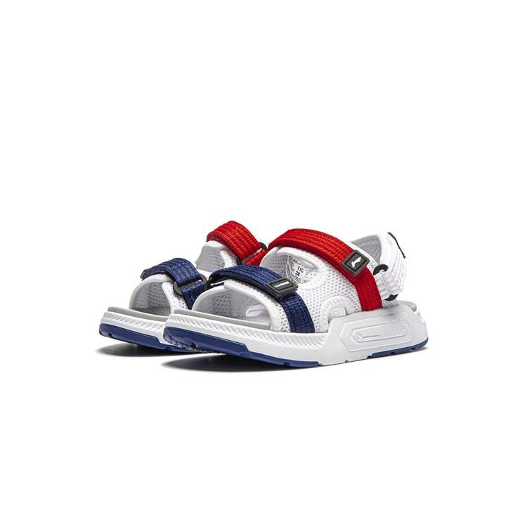 Li Ning Kids Comfortable Casual Sandals Kids Sandals White Red Blue YKKU014-3