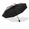 Anime Characters, Group Portrait Themed Automatic Opening and Closing Umbrella, Compact Travel Umbrella, Lightweight and Portable, Suitable