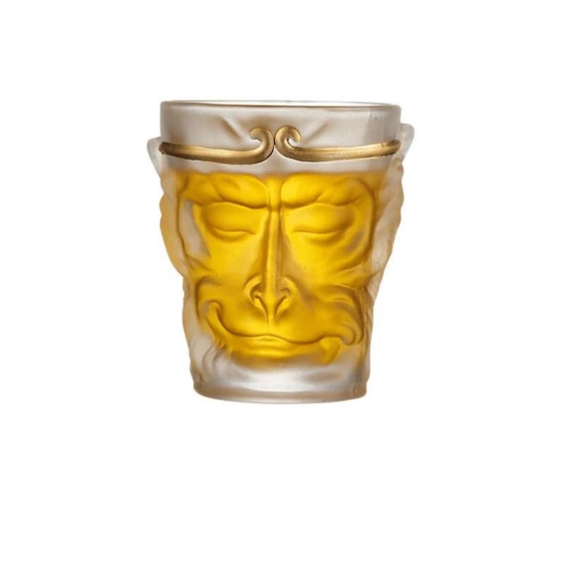Wukong Glass Crystal Glass Great Holy Ghost Cocktail Cup Cartoon Hand-painted Shot Glass Household Kung Fu Glacier Master Teacup