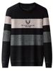 Color Block Knitted Sweater, Men's Casual Warm Mid Stretch Crew Neck Pullover Sweater for Men Fall Winter