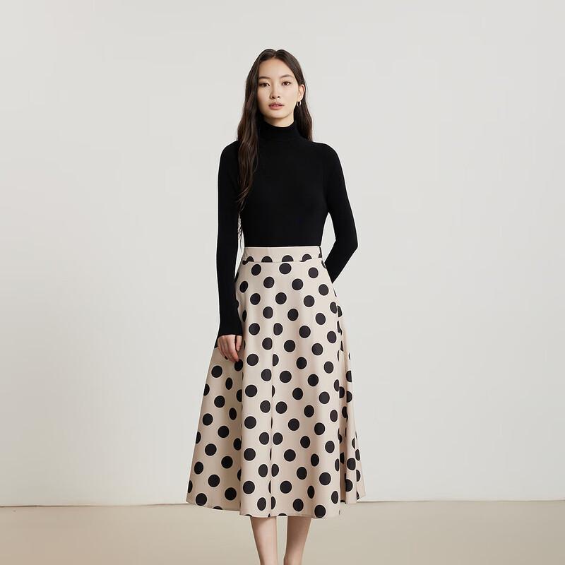 Gejin Casual Polka Dot A-Line Mid-Length Skirt