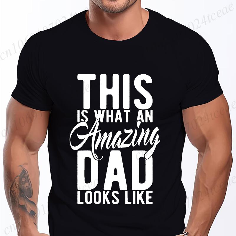 Mens Street T Shirt Best Dad Ever for Amazing Dad Funny Fathers Day Tees Summer Classic Men's T-shirt Street Oversized Clothing