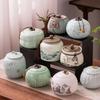 Canister for Loose Tea, Chinese Porcelain Puer Tin, Caddy, Ceramic Canister, Airtight Coffee, Household Jar, Storage Container