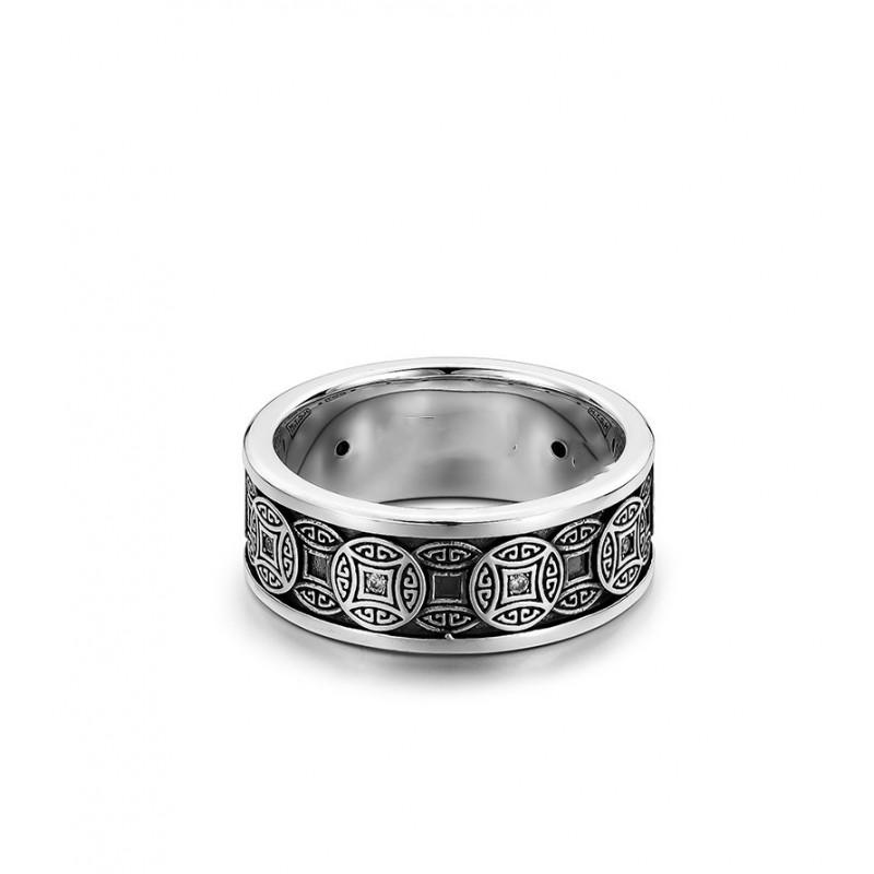 Adjustable Copper Coin Ring Men Women Vintage Style Open Finger Retro Geometric Design
