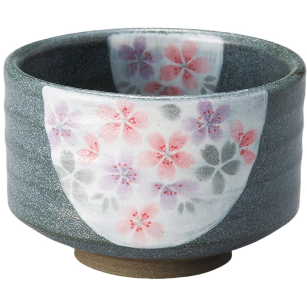 Matcha X Cherry Blossom Mino Made In Japan Ale-net Bowl, 11.5 H7.8cm, Design, Black, Ware,