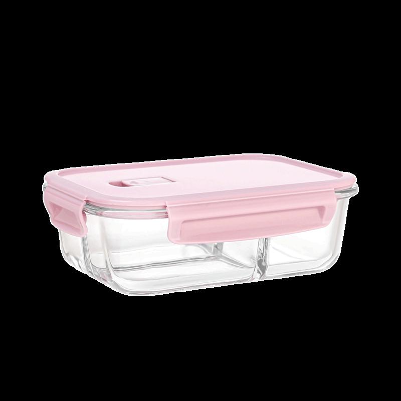 ZIPOYA 1520ml 2-Compartment Glass Food Container