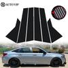 6Pcs/set Car Door Window Pillar Posts Trim Covers Gloss Black Decoration Sticker Auto Exterior Parts for Honda Civic Sedan