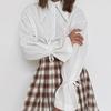 Spring French pure white pointed neck temperament bow commuter shirt 1116 European and American fashion wholesale top women