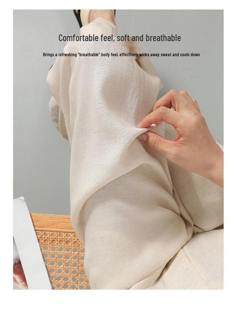 Women's Summer Linen Wide-Leg Pants: Breathable, Versatile, and Stylishly Casual