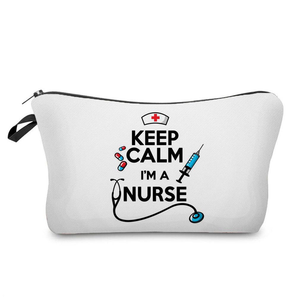 Women Nurse Print Cosmetic Bag Toiletries Organize Travel Storage Case 6863
