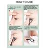 Eyelash Comb Folding Reusable Stainless Steel Eyelash Separator with Cover Cosmetic Tool Black