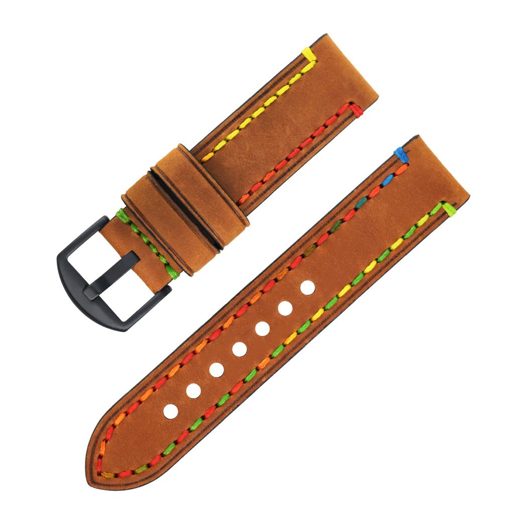 22 Get The Goods, Crazy Horse Leather Strap, High-Quality First-Layer Cowhide Handmade Strap, Watch Accessories.