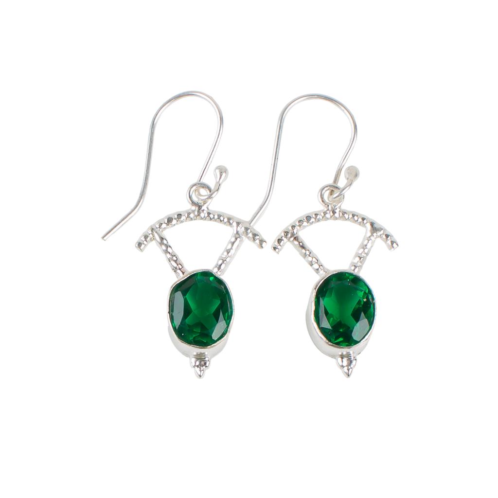 Chrome Diopside Gemstone 925 Sterling Silver Jewelry Drop/Dangle Earrings 1.50" EE-51-3