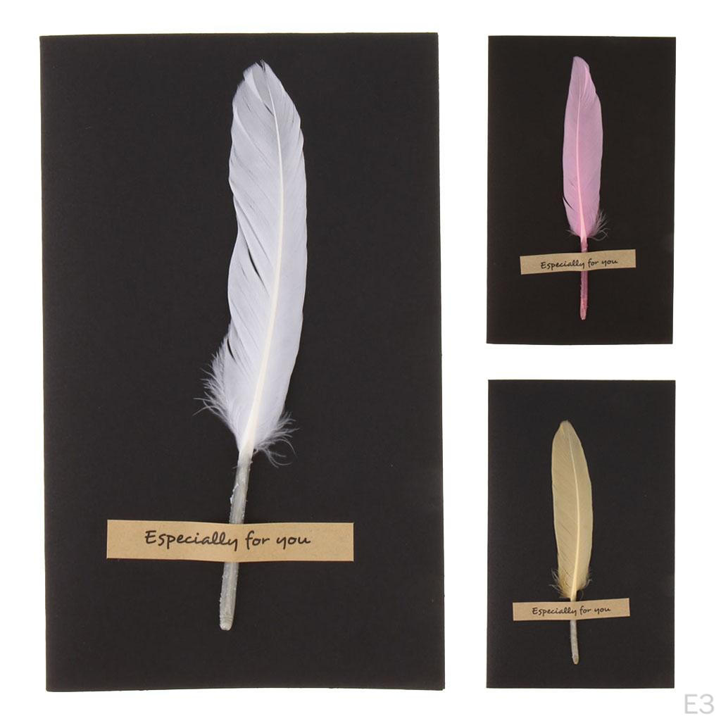 10 Pack Handmade Feather Elegant Greeting Card Thank You Cards Supplies