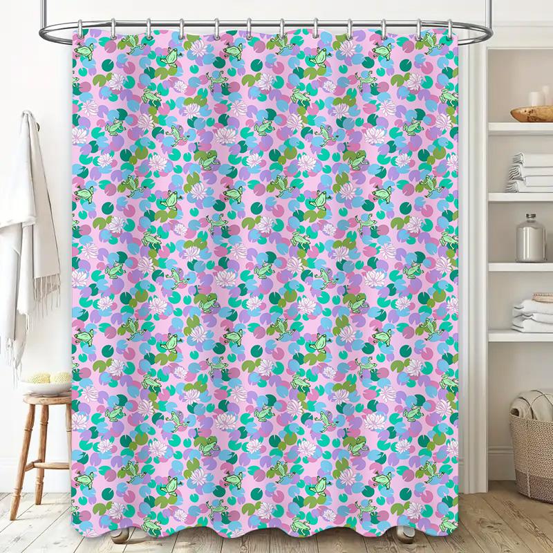 Colorful Bath Curtain with Cute Butterfly Design for Bathroom Decor Pink Blue Green Purple Shower Curtain Fabric Waterproof Home