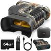 Wosports 4K Night Vision Goggles, Infrared Binoculars with 10x Optical Zoom, Recording, 3-inch Screen and 32GB Card for Wildlife and Security