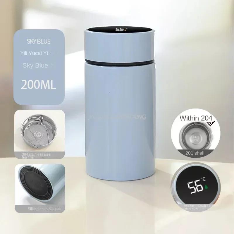 200ML Smart Termos Vattenflaska Intelligent Temperaturdisplay Rostfritt Stål Vakuumflaskor Termosar med Filter Tekopp