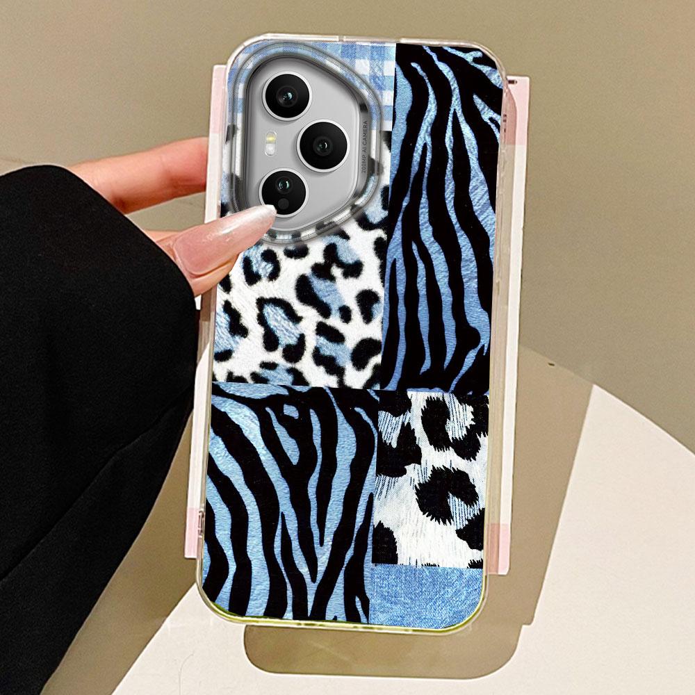 Vintage Blue Leopard Print Phone Case for Honor 400 200 90 Smart Pro Magic7 6 5 70 Lite X9a X9c X9b X8b X8a X8c X7c X6c Cover
