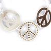NOA [G5888] - Designer Long Necklace 'Peace' Brown White