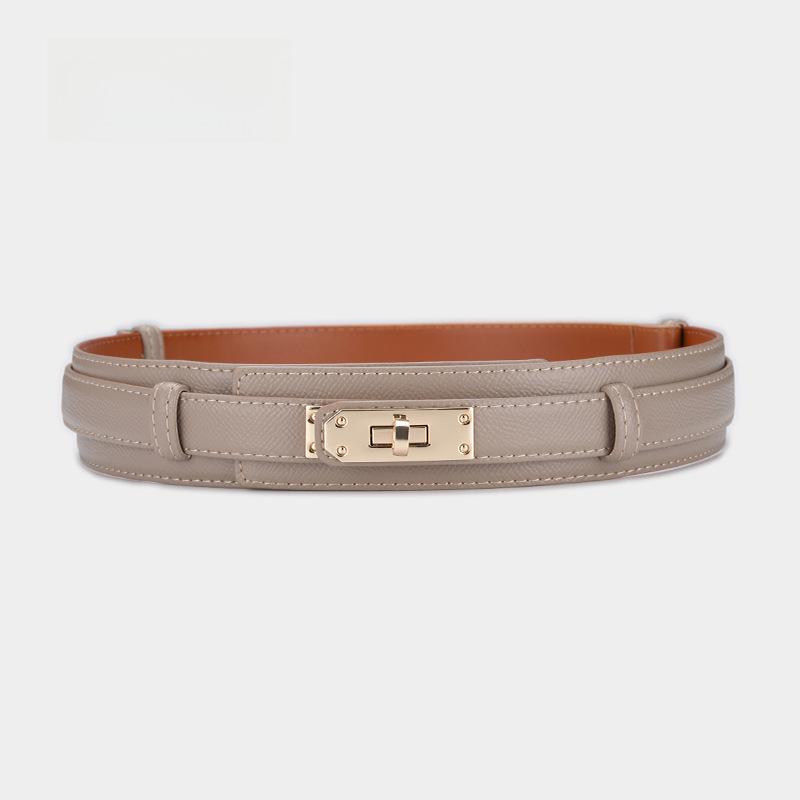 

Женский декоративный широкий ремень из натуральной кожи – стиль замка 105cm легкие хаки