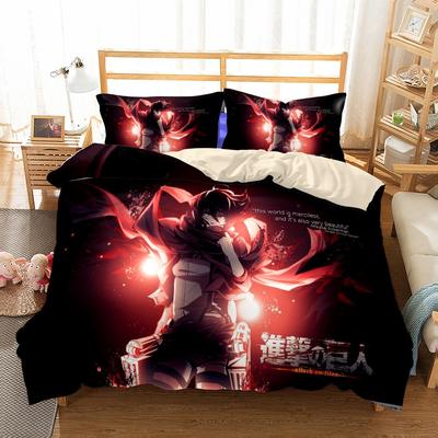Cool Attack On Titan Duvet Cover 3D Exquisite Anime Cartoon Digital Print Bedding Set Comforter Bed Youth Home Decor Boys G
