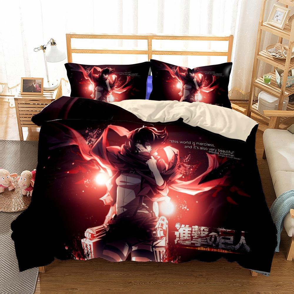 Attack On Titan Duvet Cover 3D Exquisite  Cartoon Digital Print Bedding Set Comforter Bed Youth Home Decor Boys Gift