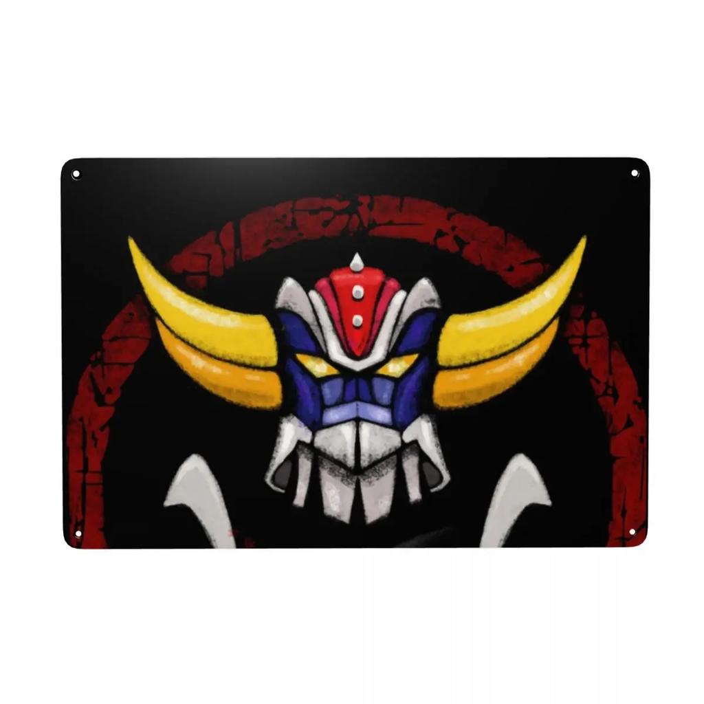 UFO Roboter Grendizer Goldorak Zeichen Custom Vintage Mazinger Z Metallschild für Pub Café Hof Man Cave Bar Wandkunst Dekor