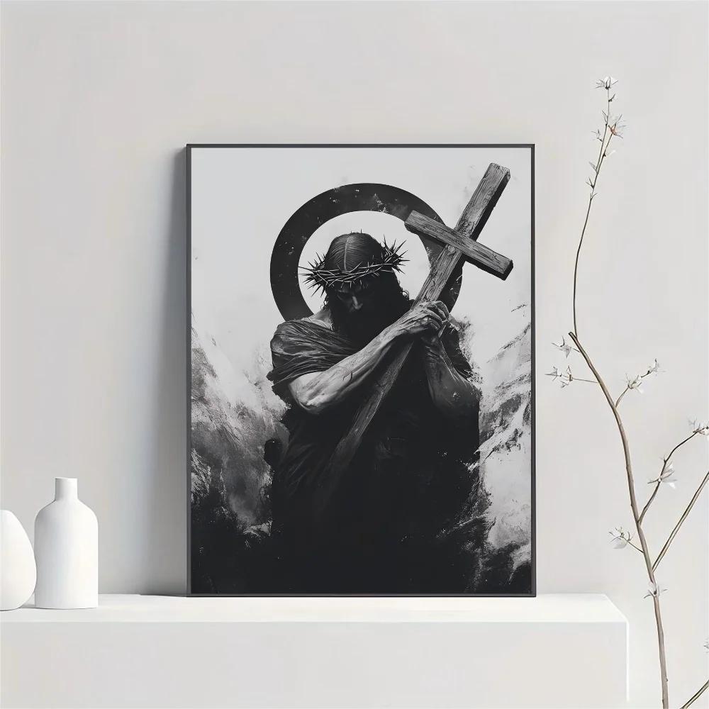 Sohn Gottes Jesus Kreuz Heiliges Licht Wandkunst, HD Leinwanddruck Poster, Geeignet für Zuhause, Wohnzimmer, Raumdekoration Gemälde