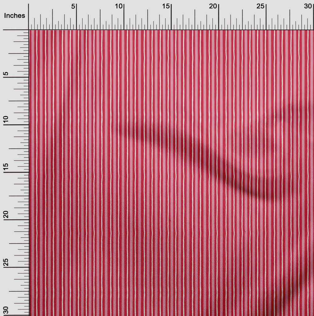 oneOone Cotton Flex Bright Red Fabric Stripe Block Diy Clothing Quilting Fabric Print Fabric By Yard 40 Inch