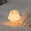 Italian Designer Glass Desk Lamp Glass Table Bedside Lamps Vintage Striped Small Mushroom Led Night Light Home Decor Desk Lamp