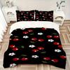 3pcs Cherries Blossoms 1Cover + 2Pillowcases, PillowInserts NotIncluded, Machine Washable, All - Season Use, Suitable for Bedroom Guest Room56