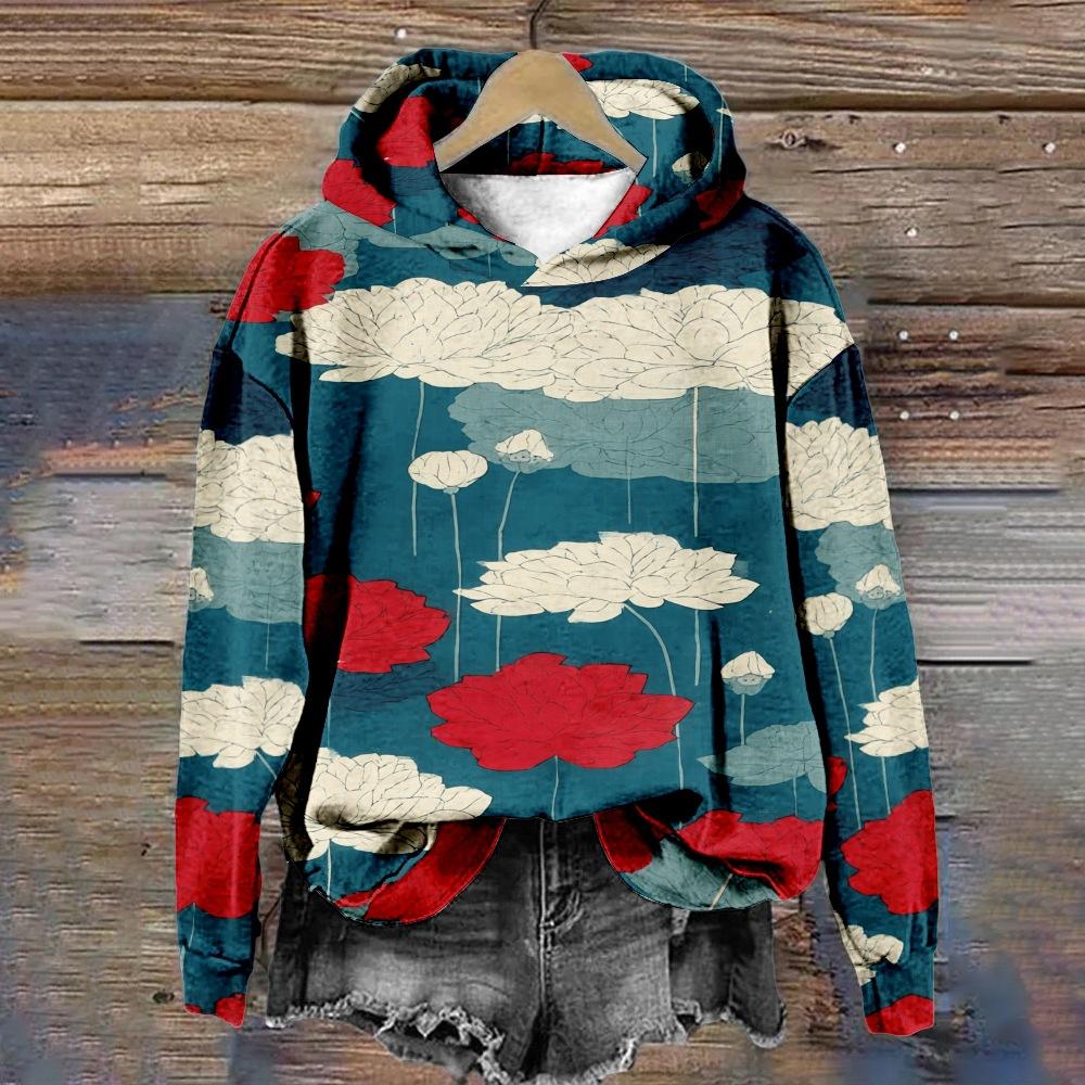 Fashion Flower Hoodies Floral 3D Print Women Men Hooded Sweatshirts Streetwear Oversized Pullover Hoodie Tops Female Clothing