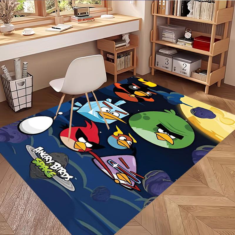 Angry Birds Print Rug, Washable Floor Carpet, For Entryway Dorm Laundry Room Office Study, Home Decor Birthday Christmas Gift