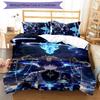 3pcs Genshin Impact characters8 pattern bedding set duvet cover set includes duvet cover &pillowcases, perfect all season bedroom decoration & gift
