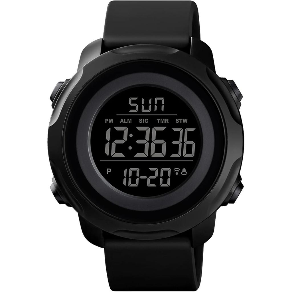 Timever Digital Sports LED Large Easy To Japanese Instruction Manual Included Watch, Waterproof, Men's Watch, Multifunctional, Stopwatch, Alarm,